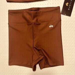 Mariia Crown dance shorts briefs chocolate brown CM NWT